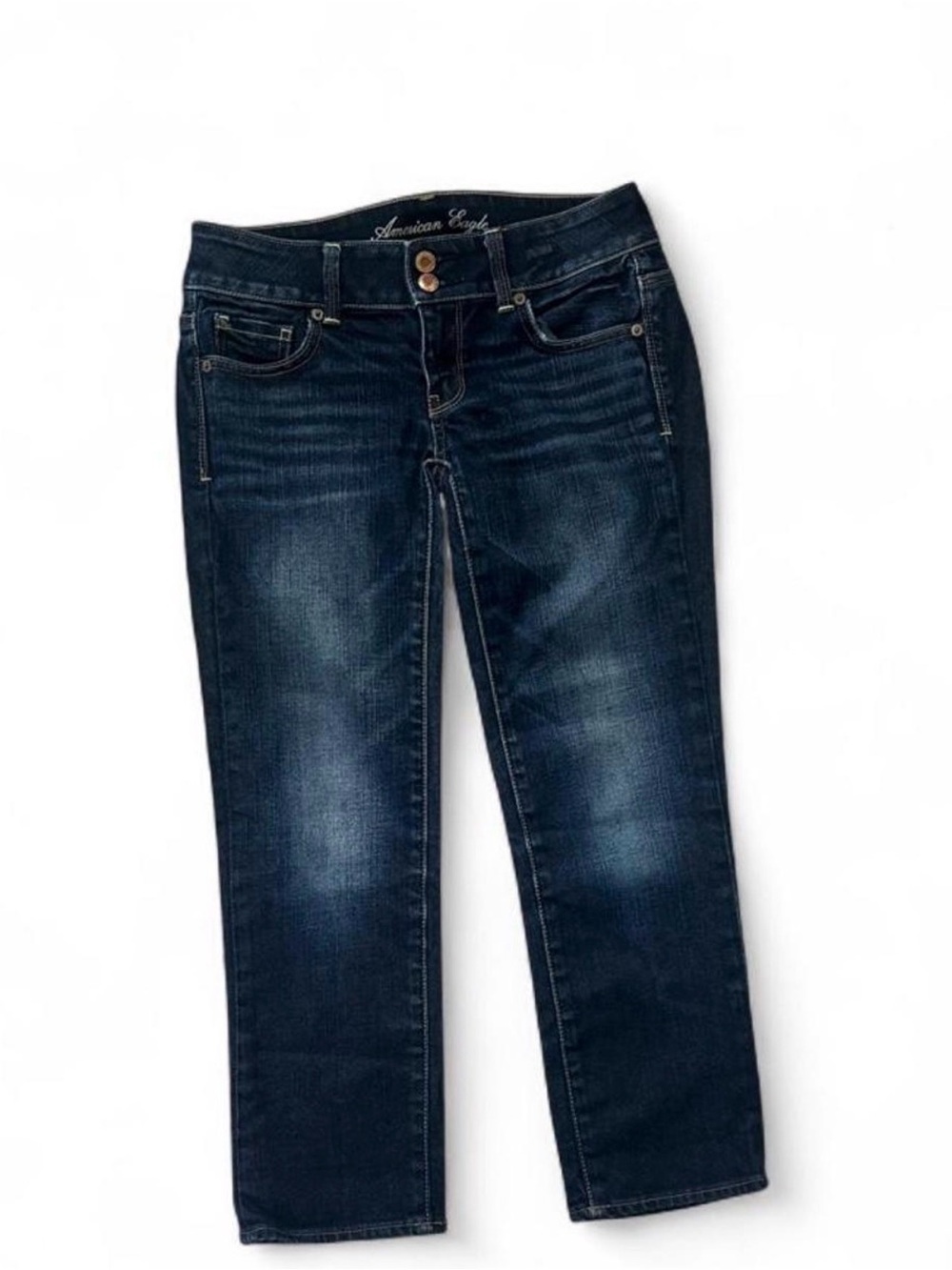American Eagle Outfitters Womenβs Dark Wash Straight Leg Jeans